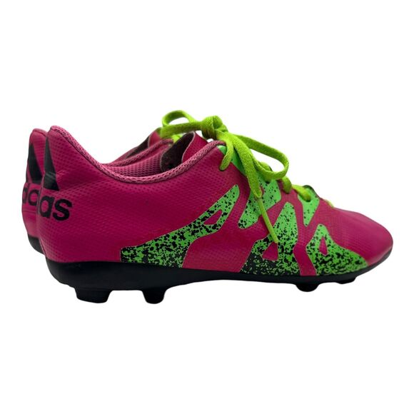 Adidas X 15.4 FXG Boots Cleats Kids 1.5 Shoes Soccer Football Pink Green Outdoor - Picture 8 of 15